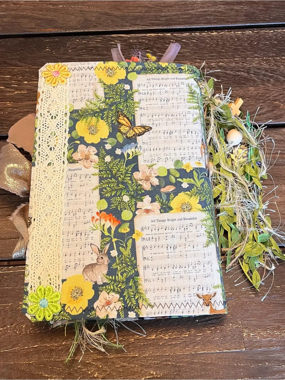 Junk Journal Nature Music Christian Faith Based Softcover Decorated 3 Sig